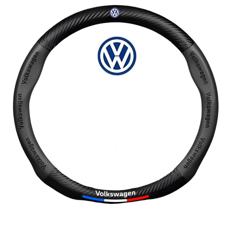 Volkswagen Carbon Fiber Steering Wheel Cover - Carbon red - YX