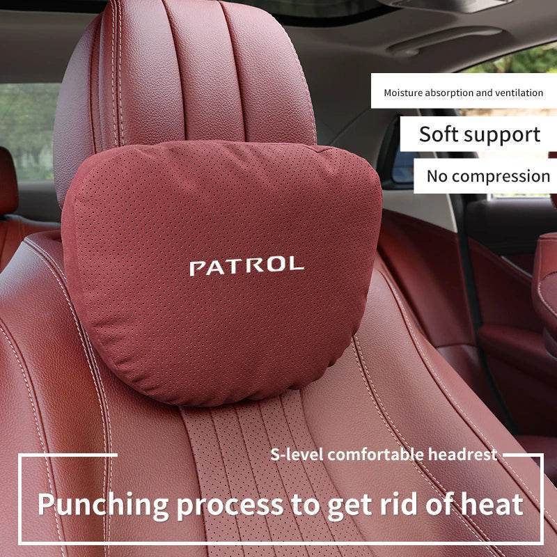 Nissan Patrol Headrest & Lumbar Waist Rest - Neck Support Pillow - Brown Headrest