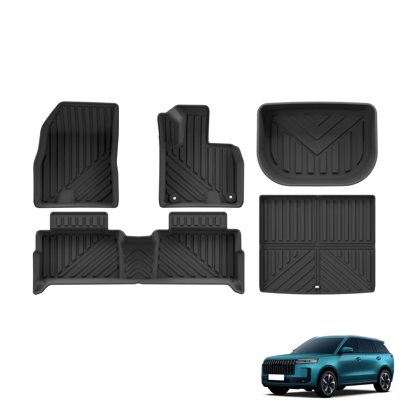 TPE 3D Floor Mats for Chery Jaecoo 5 EV RHD 2025-2026 Black Set