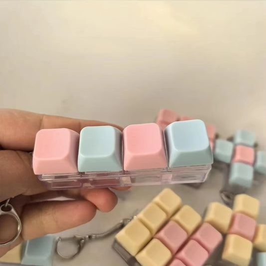 Decompression Keyboard Key Fidget Toy Anti-Stress Relief Keychain