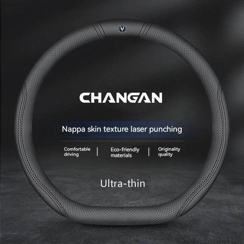 Changan Leather Steering Wheel Cover - D Style 1 black