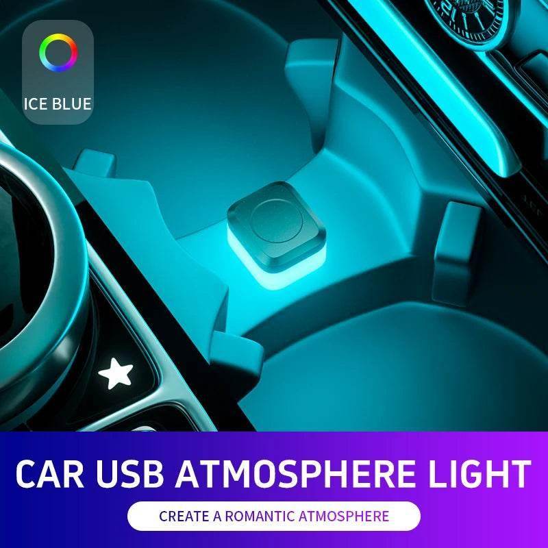 USB LED Car Interior Night Ambient Lights - Ice Blue