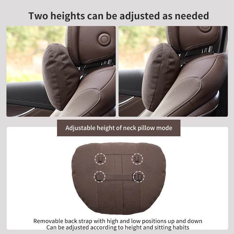 Nissan Patrol Headrest & Lumbar Waist Rest - Neck Support Pillow - Brown Headrest