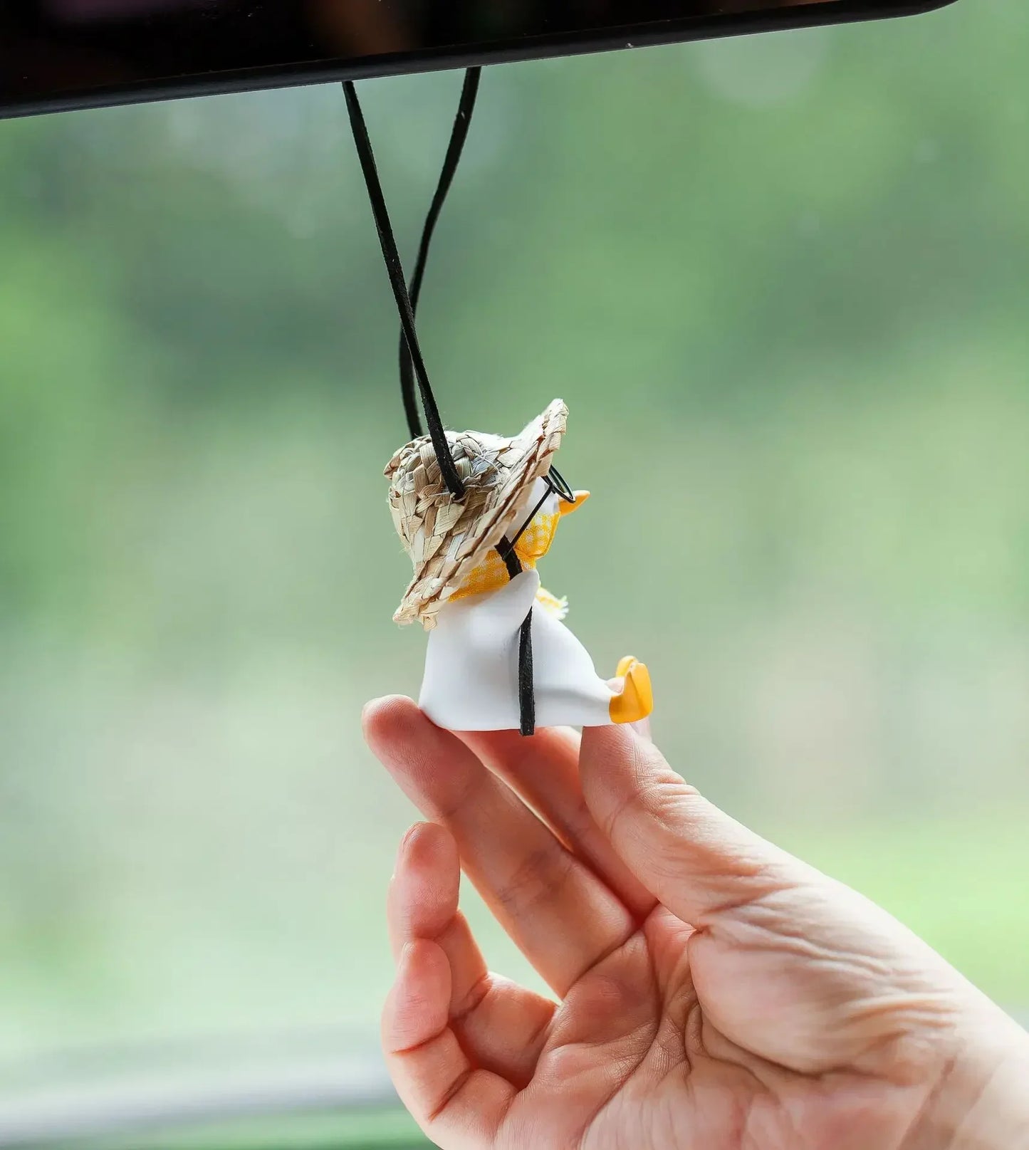 Cute Swing Duck Car Pendant – Rearview Mirror Decoration