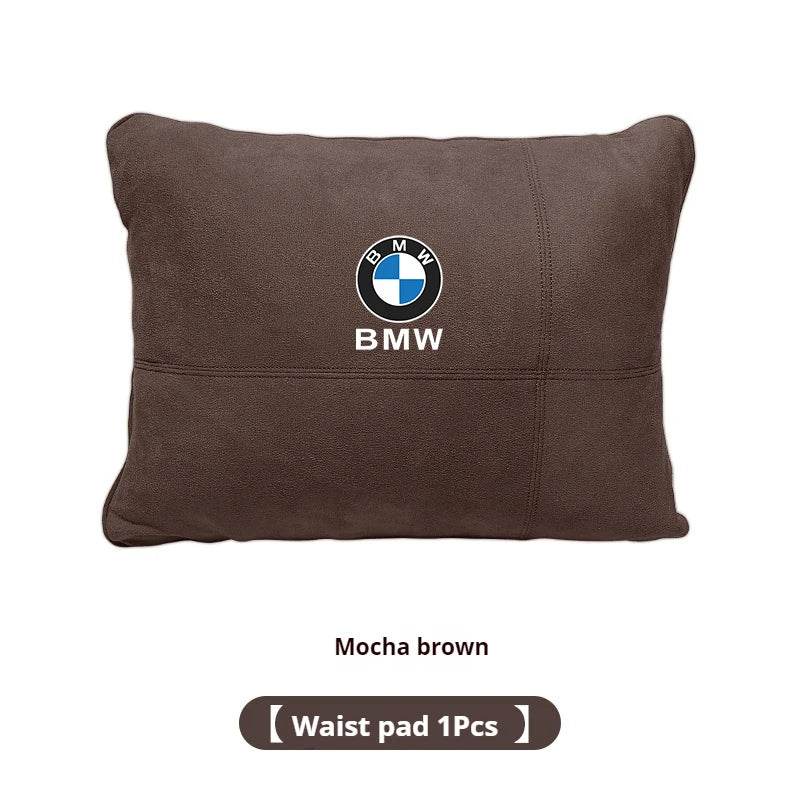 BMW Suede Neck Pillow & Lumbar Cushion - Brown Lumbar Cushion