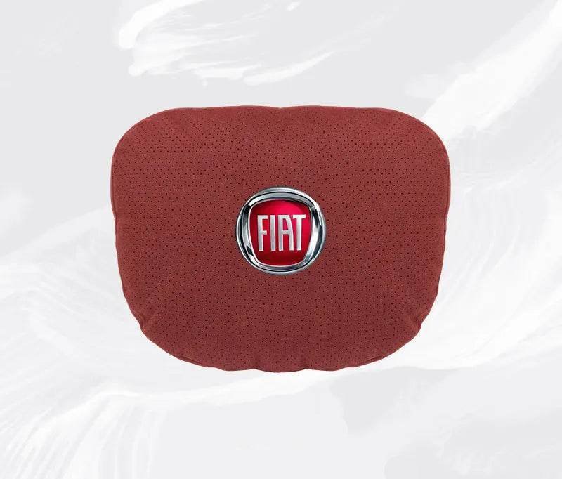 FIAT Car Neck Pillow & Lumbar Support - headrest red