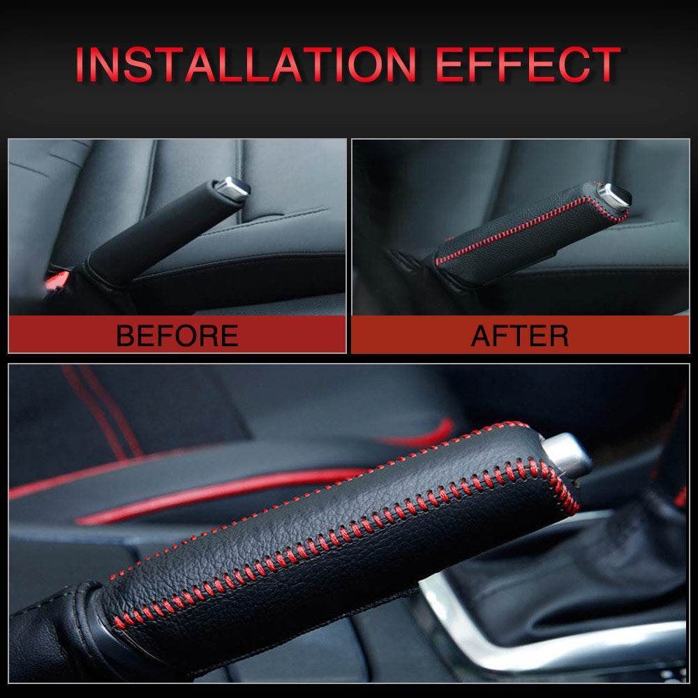 Universal Gear Shift & Handbrake Cover Set – Soft Interior Decoration for Manual Cars - Black