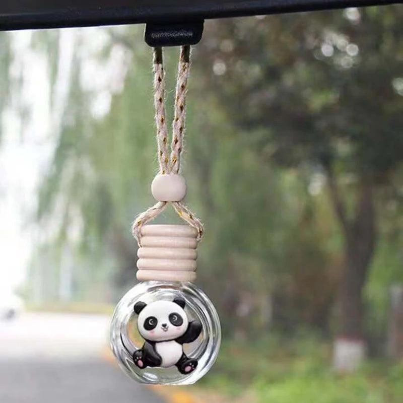 Refillable Glass Car Air Freshener Pendant Essential Oil Diffuser - D