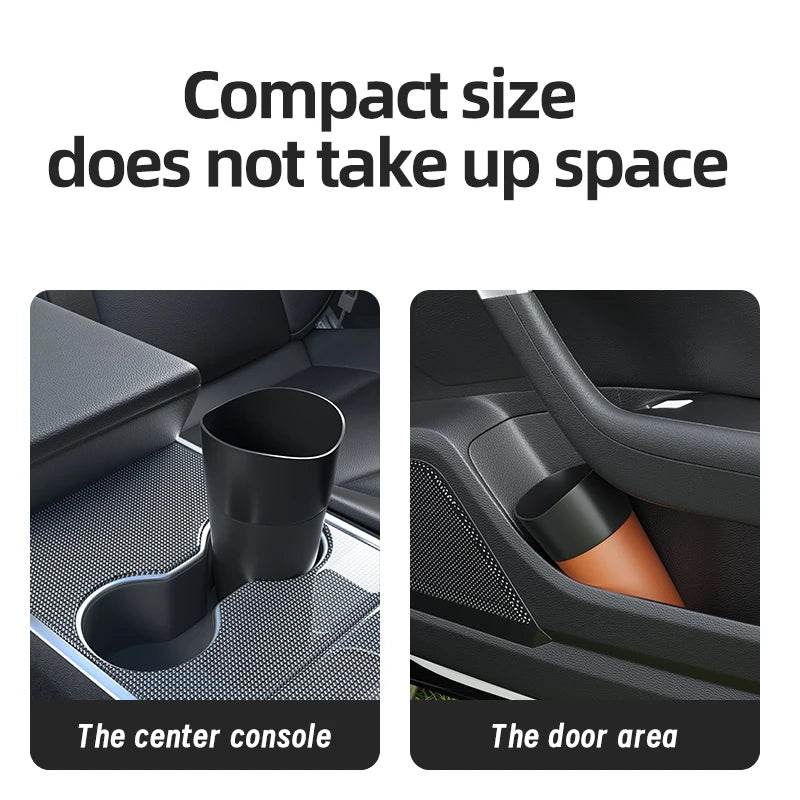 Mini Leather Car Trash Can – Waterproof Dust Bin & Storage Box, Colorful Design - Dark brown