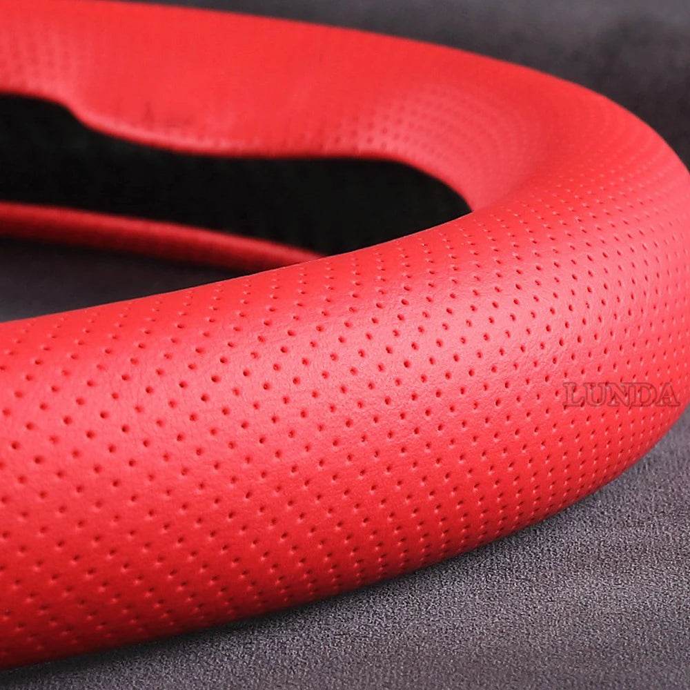 Premium Car Steering Wheel Cover – Universal 36-38cm - Black Blue