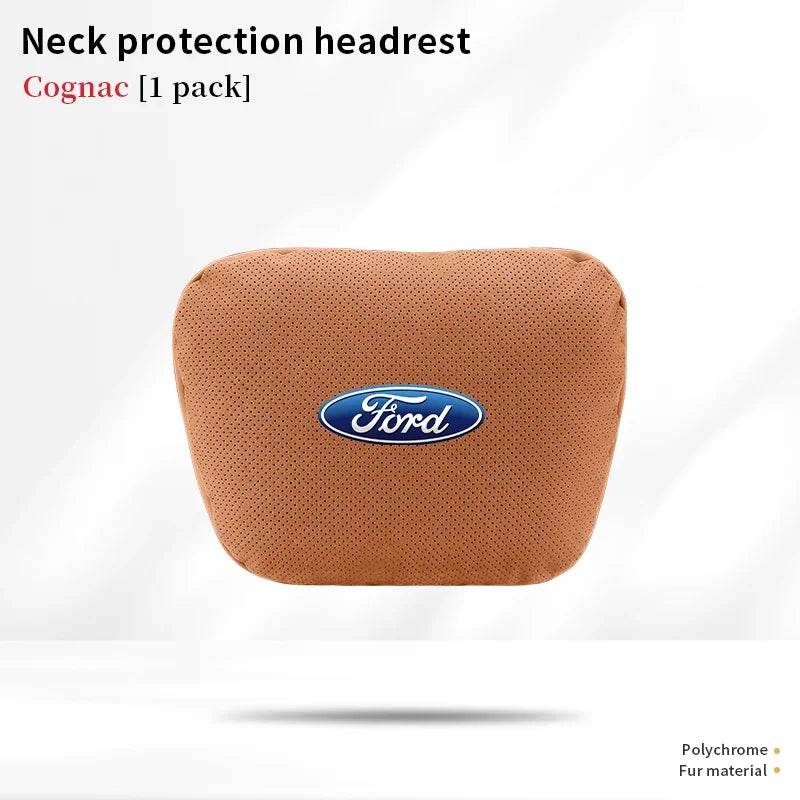 Ford Ventilated Neck Pillow & Lumbar Cushion - Headrest Cognac