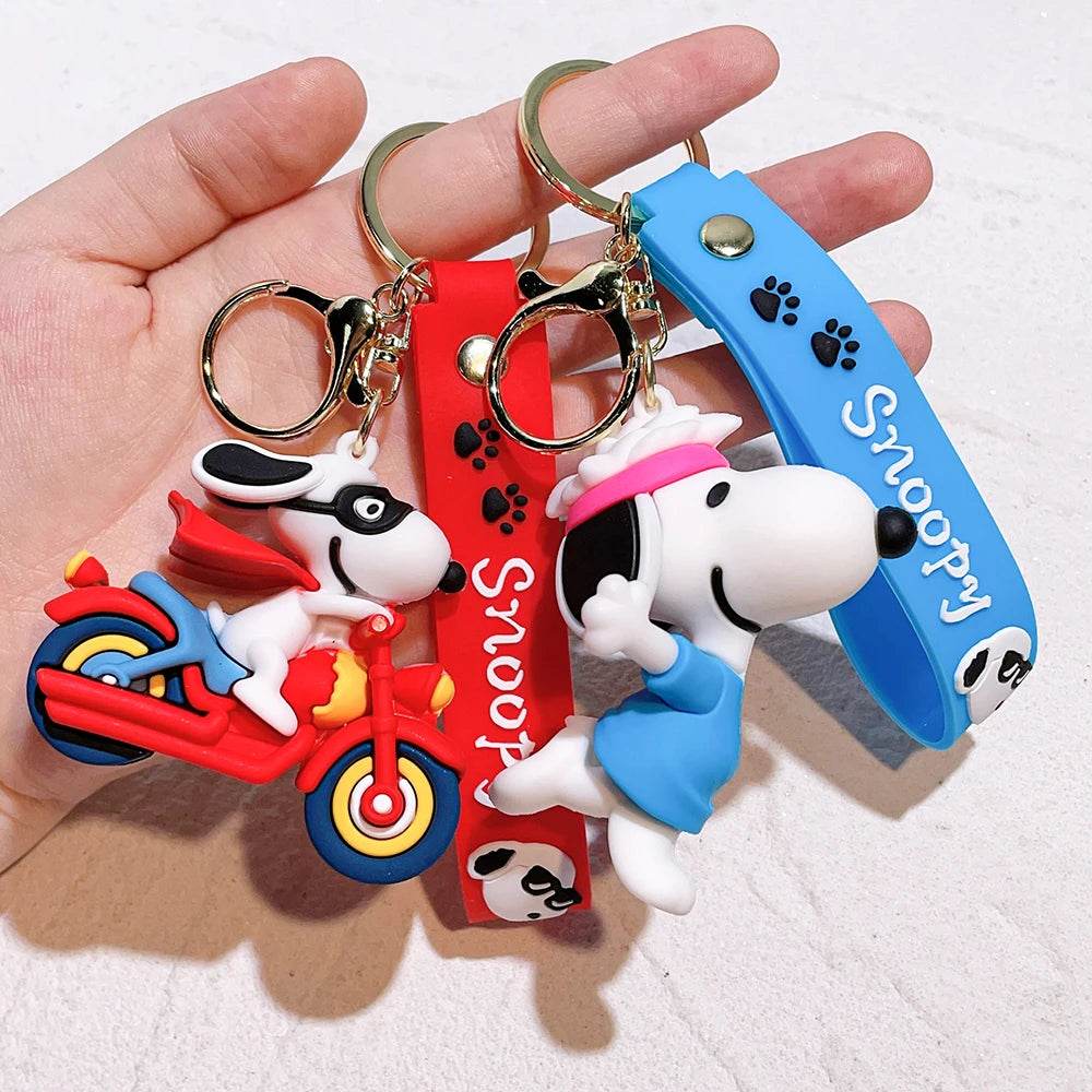Snoopy & Charlie Keychain – Cute Bag Pendant & Car Key Ring - A