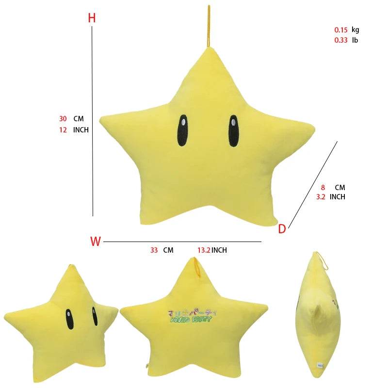 Super Mario Plush Toys – Mario, Luigi, Yoshi, Peach & More - Yellow Super Star