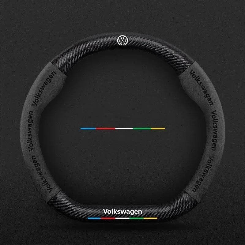 Volkswagen Leather Steering Wheel Cover - D-Black