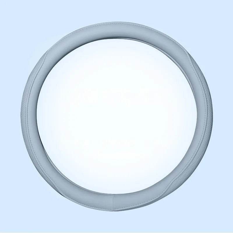 Leather Car Steering Wheel Cover – Universal Fit, 15 Inch (38 cm) - Blue