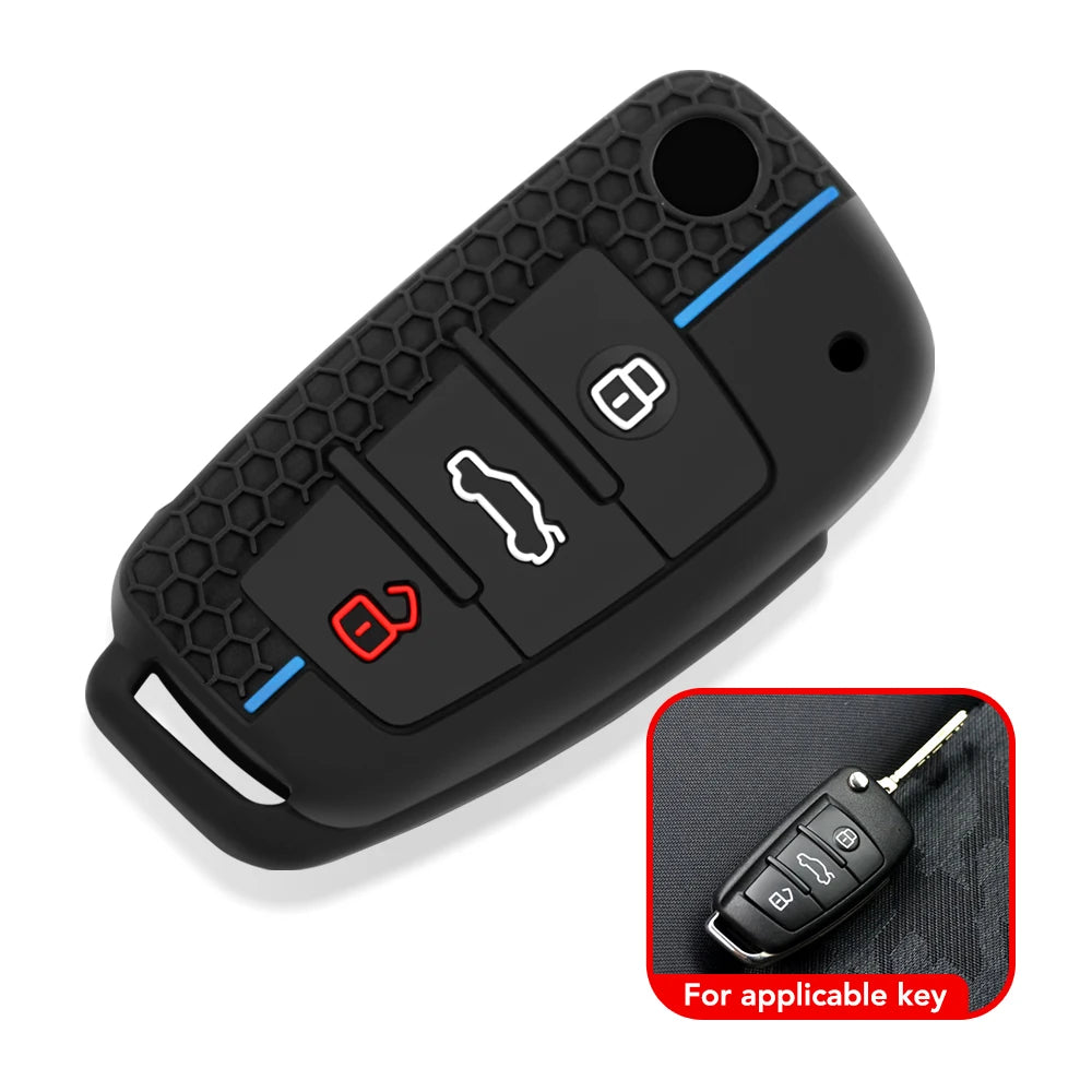 Audi Silicone Key Cap Set — A3, A4, A6, Q3, Q7, TT and RS