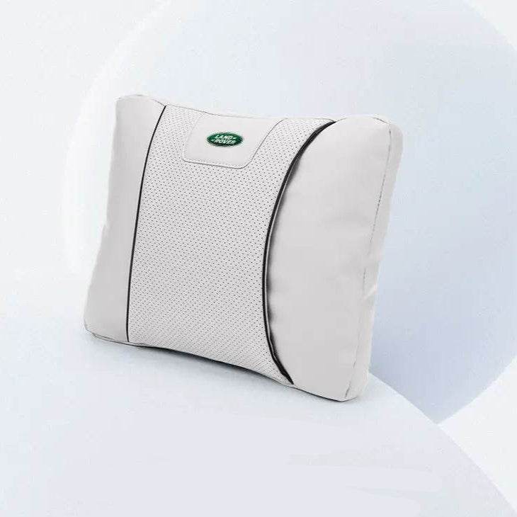 Land Rover Leather Car Neck Pillow & Lumbar Support - lumbar white