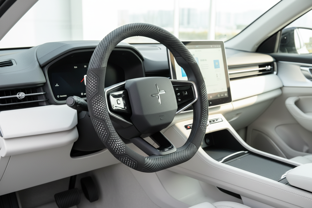 Polestar Carbon Fiber Suede Steering Wheel Cover