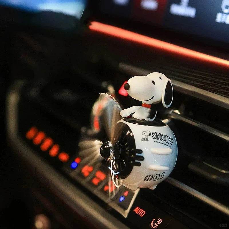 Snoopy Car Air Freshener – Rotating Head Vent Clip Aroma Diffuser - white