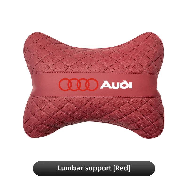 Audi Headrest & Lumbar Pillow - Lumbar-Red