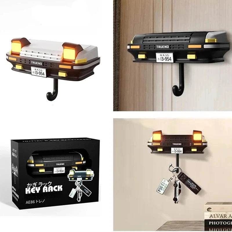 AE86 Headlight Wall Key Holder for Car Enthusiasts & JDM Decor - White