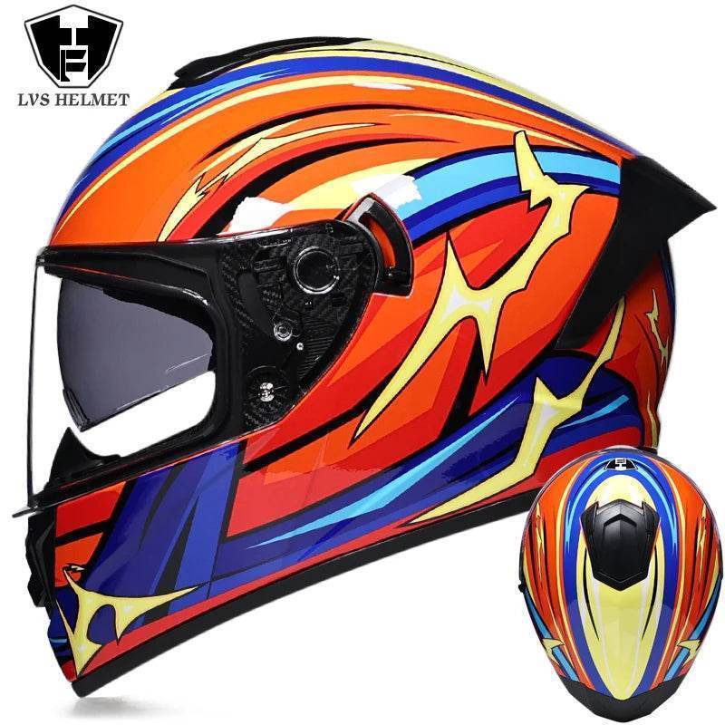 Double Visor Racing & Sports Motorbike Helmet - 17 / M