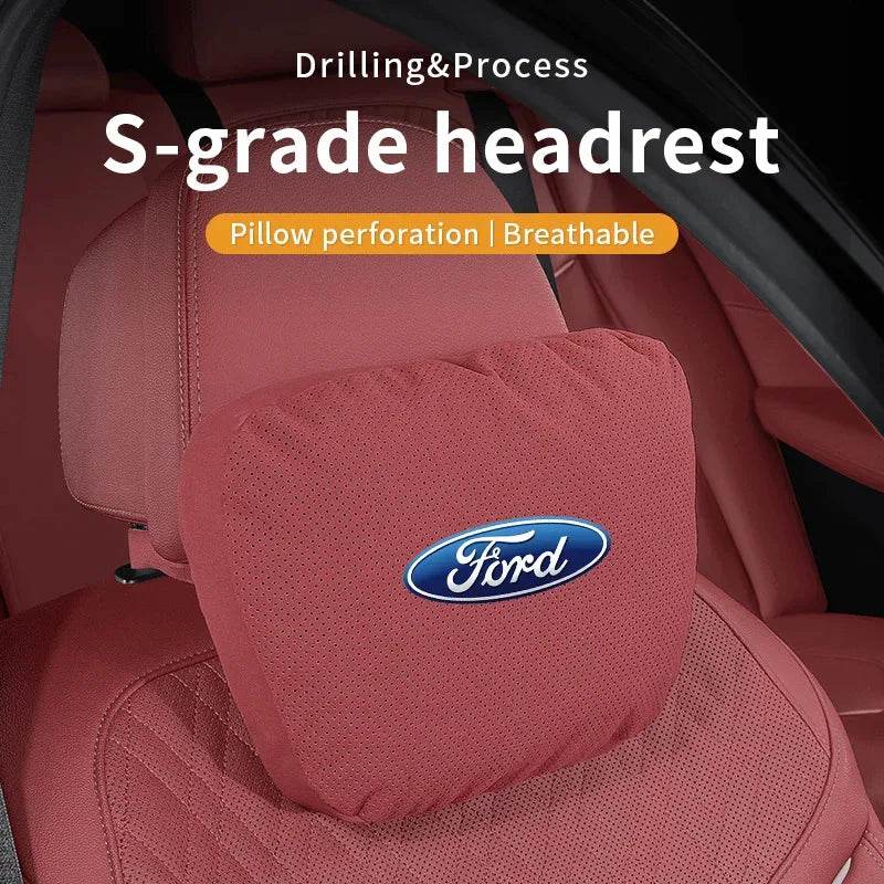 Ford Ventilated Neck Pillow & Lumbar Cushion - Headrest Brown