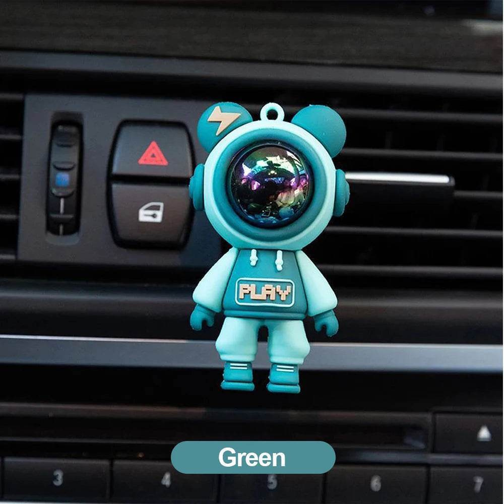 Astronaut Car Air Vent Perfume Clip – Cartoon Air Freshener & Aromatherapy Interior Decoration - Red