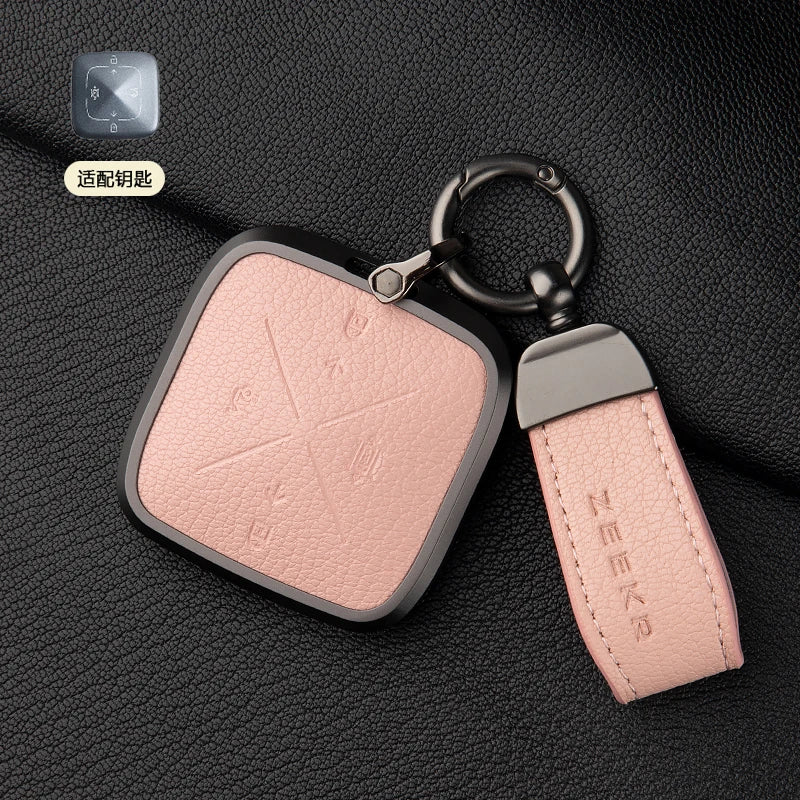 Zinc Alloy Leather Key Cover for Geely ZEEKR 001 7X 009 X Car Fob