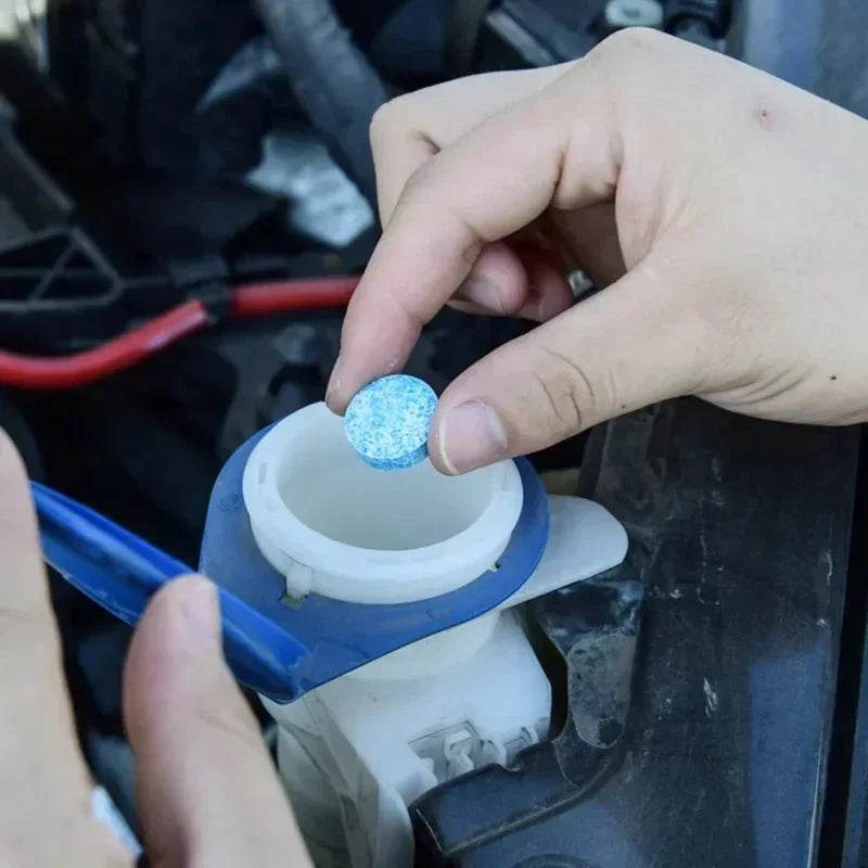 All-Season Windshield Washer Effervescent Tablets – Shellac-Free Concentrate | 1 Tablet Makes 4L Fluid - 10pcs