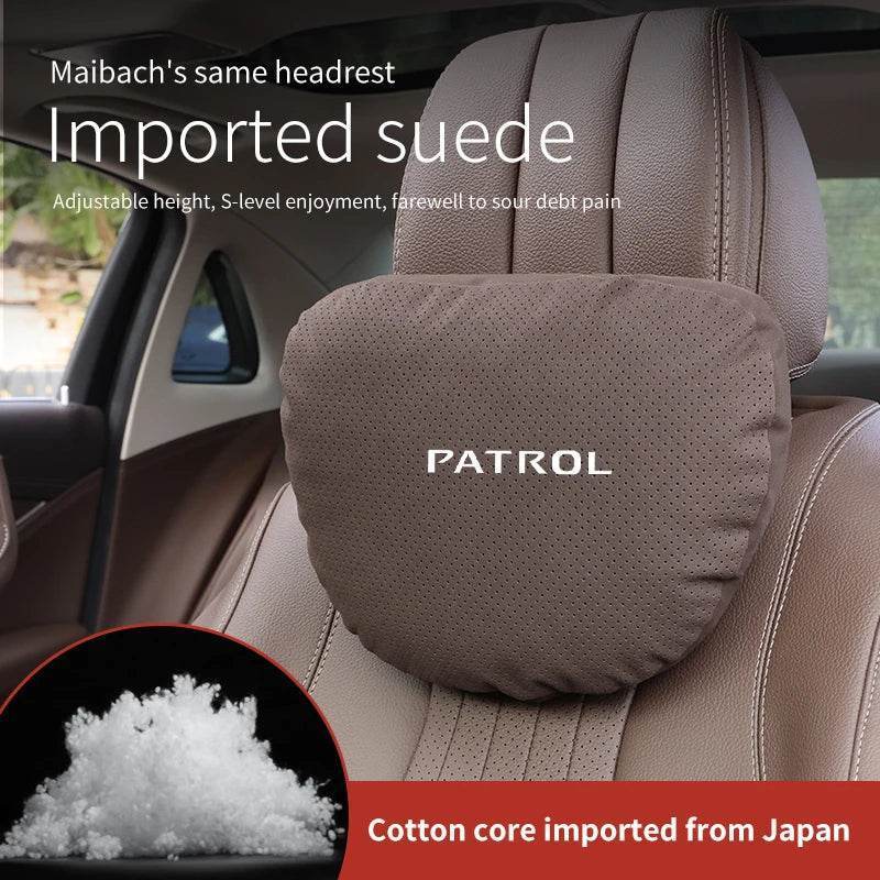 Nissan Patrol Headrest & Lumbar Waist Rest - Neck Support Pillow - Brown
