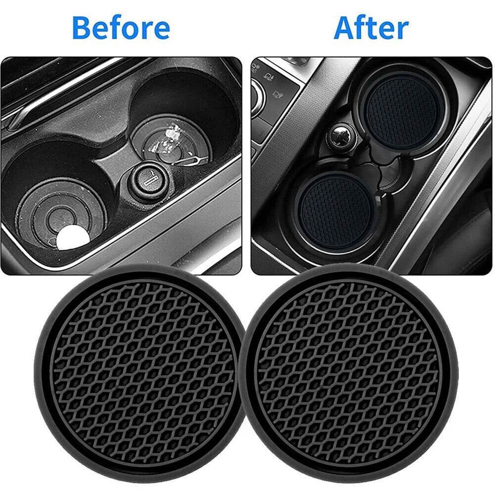 2pcs Universal Anti-Slip Car Cup Holder Insert Coasters -