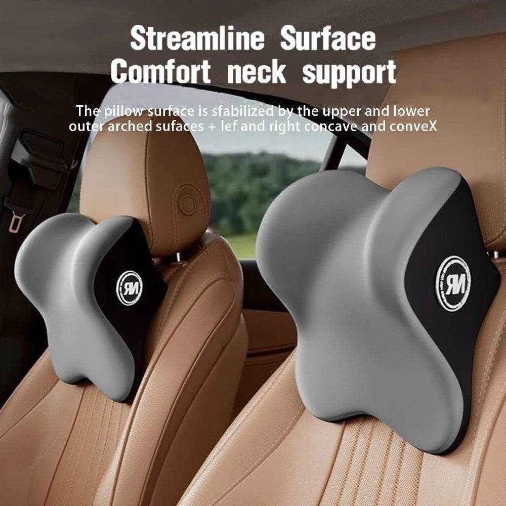 Car Neck Pillow & Back Cushion for Ultimate Comfort - Brown Headrest