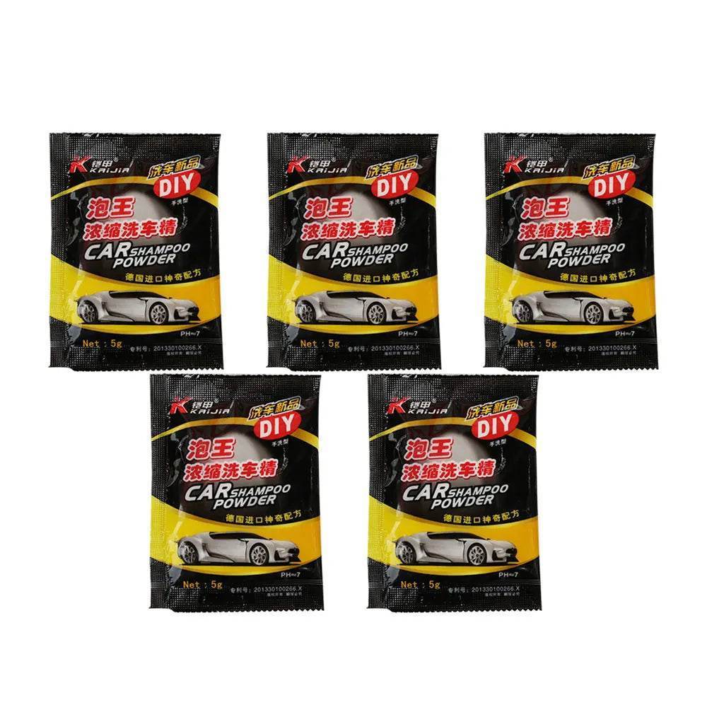 Car Wash Shampoo Powder – Universal Car Cleaning Soap for Body, Glass & Wheels - 10 bags