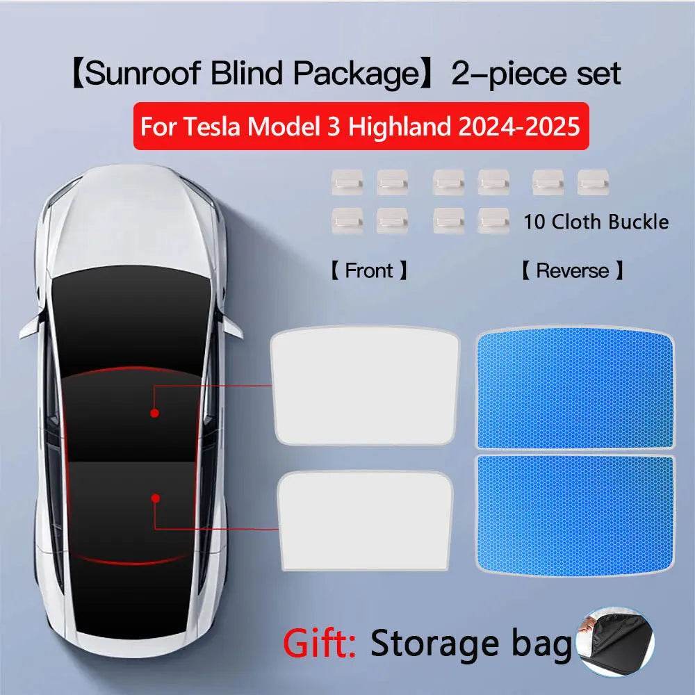 Tesla Model 3/Y Sunroof Sunshade (2020–2025) - Windshield M3 MY