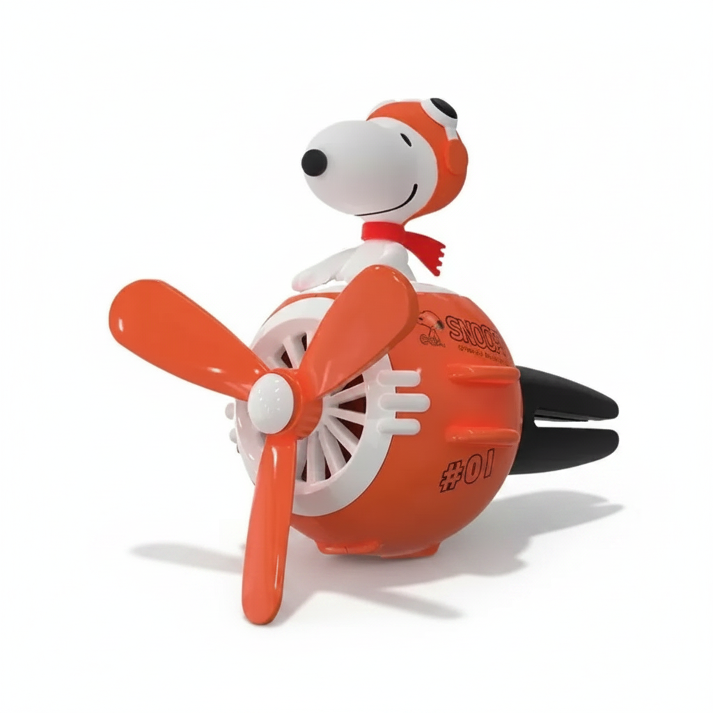 Snoopy Car Air Freshener – Rotating Head Vent Clip Aroma Diffuser - Orange