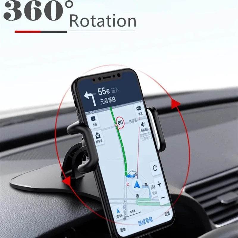 360° Rotatable Car Phone Holder – Universal Dashboard & Windshield Mount Stand -