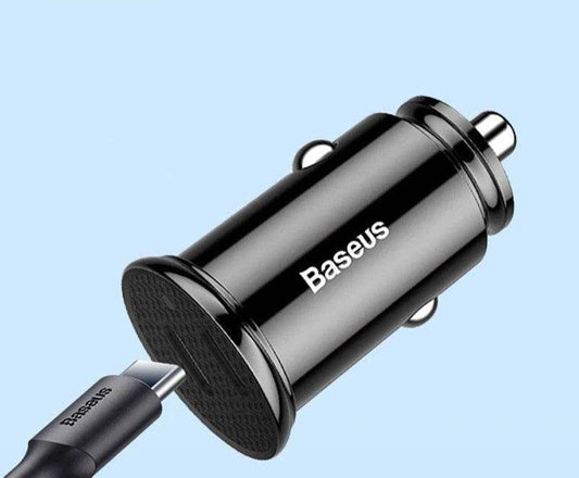 Baseus 30W Car Charger Dual USB-C | Fast PD Charging for iPhone, Samsung, Xiaomi -