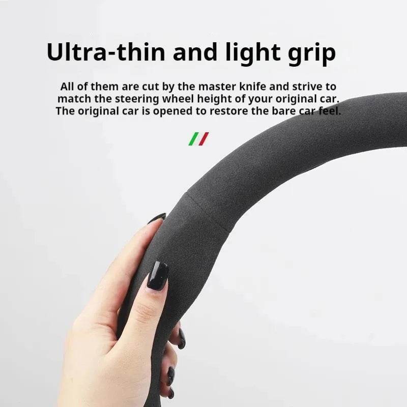 Ford Suede Steering Wheel Cover - D Brown