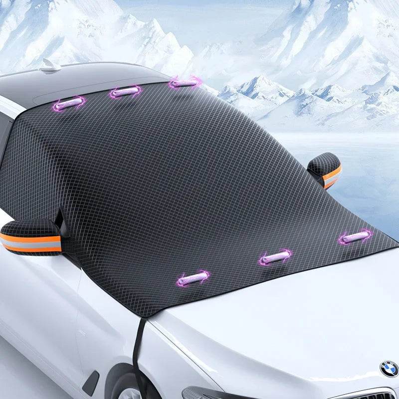 Magnetic Windshield Snowproof Cover – Sun Protection & Anti-Freezing - 5 Magnet - Large