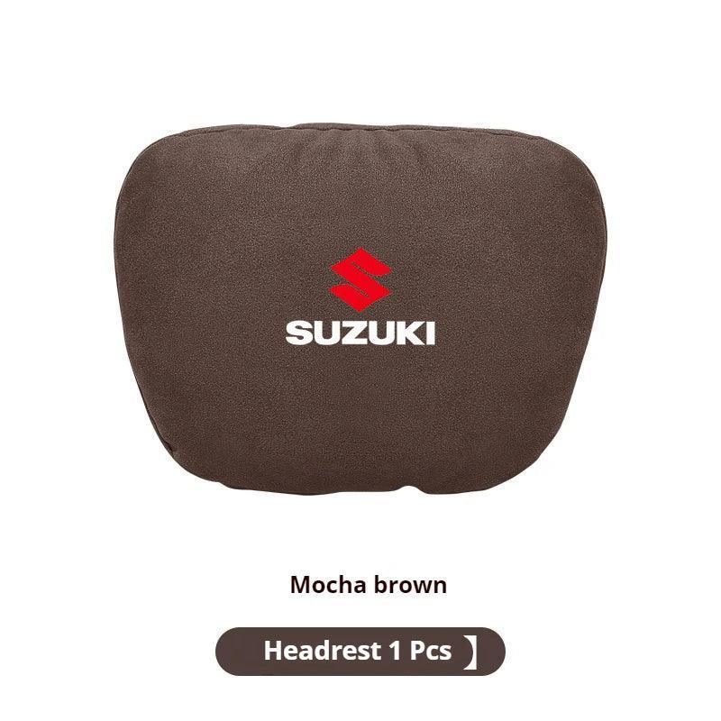 Suzuki Car Headrest & Waist Pillow - Brown Headrest