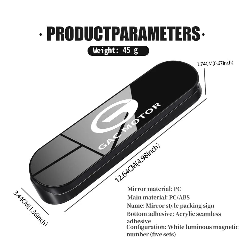 GAC Motor Parking Card for Aion Y V Trumpchi GS3 GS4 GS5 GS8 Models