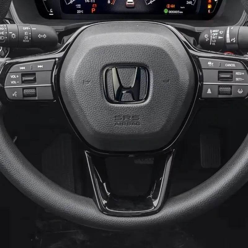 Honda 3D ABS Steering Wheel Emblem Sticker - Black