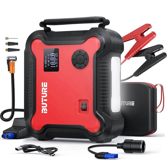 Buture 5-in-1 Car Jump Starter – 26800mAh Power Bank, Air Compressor, Digital Tire Inflator & 160W DC Output -