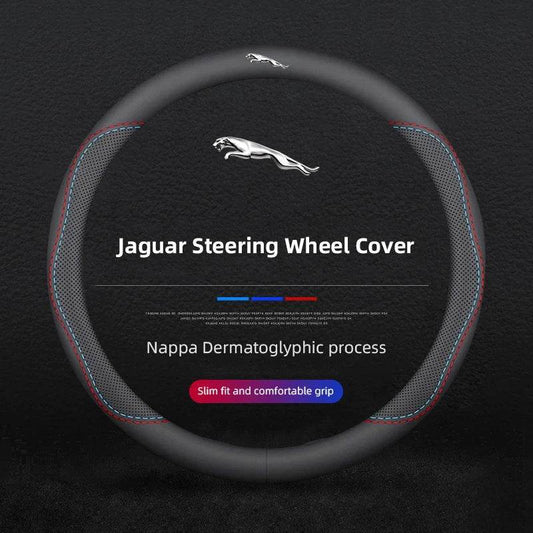 Jaguar Leather Steering Wheel Cover - Round-Bicolor Line
