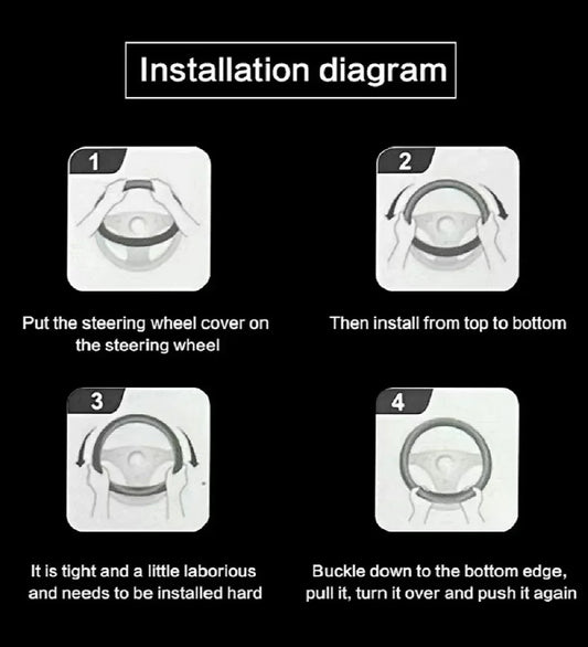 Great Wall GWM TANK 300 500 Suede Carbon Fiber Embossed Steering Wheel Cover 38CM - A style-1