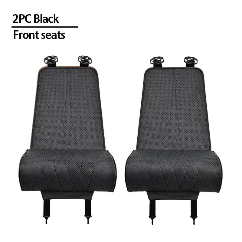 Car Seat Cushion | Universal PU Leather, Breathable & All-Season Comfort - 2PC Black