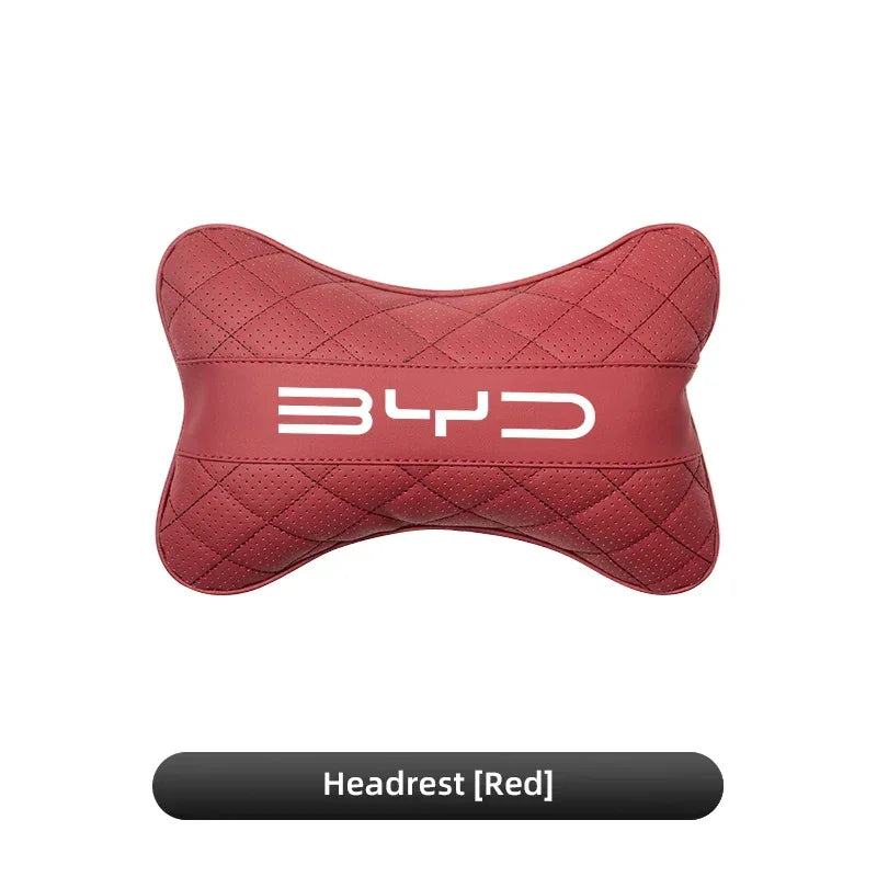 BYD Car Headrest & Lumbar Cushion - Red-headrest