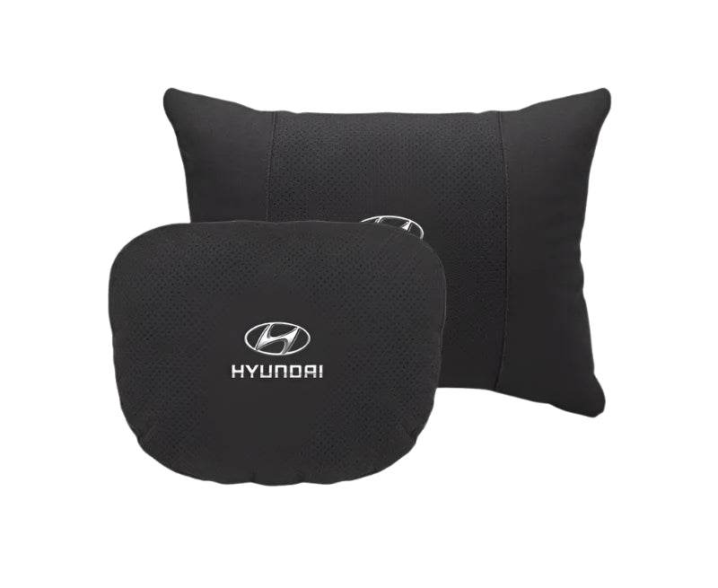 Hyundai Breathable Suede Neck Pillow for Accent, Elantra, Tucson, Sonata, Kona & More - headrest 1pc white