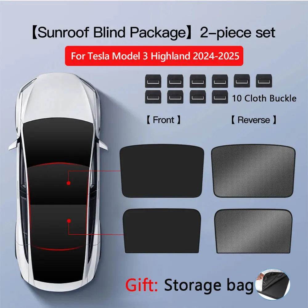 Tesla Model 3/Y Sunroof Sunshade (2020–2025) - Windshield M3 MY